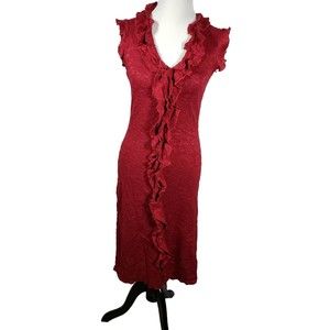Bisou Bisou Women's size Small Burgundy Lace Stretchy Bodycon Dress